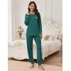 Ekouaer Pajamas Set for Women Soft Comfy Pjs Sets Long Sleeve Sleepwear Loungewear S-XXL(Dark Green)