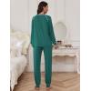 Ekouaer Pajamas Set for Women Soft Comfy Pjs Sets Long Sleeve Sleepwear Loungewear S-XXL(Dark Green)