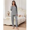 Ekouaer Pajamas Set for Women Soft Comfy Pjs Sets Long Sleeve Sleepwear Loungewear S-XXL(Flower Gray)