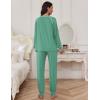 Ekouaer Pajamas Set for Women Soft Comfy Pjs Sets Long Sleeve Sleepwear Loungewear S-XXL(Gray Green)