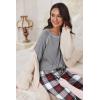 Ekouaer Pajamas Set for Women Soft Comfy Pjs Sets Long Sleeve Sleepwear Loungewear S-XXL(Gray Plaid)