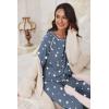 Ekouaer Pajamas Set for Women Soft Comfy Pjs Sets Long Sleeve Sleepwear Loungewear S-XXL(Gray White Star)
