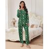 Ekouaer Pajamas Set for Women Soft Comfy Pjs Sets Long Sleeve Sleepwear Loungewear S-XXL(Green Santa)
