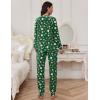 Ekouaer Pajamas Set for Women Soft Comfy Pjs Sets Long Sleeve Sleepwear Loungewear S-XXL(Green Santa)