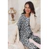 Ekouaer Pajamas Set for Women Soft Comfy Pjs Sets Long Sleeve Sleepwear Loungewear S-XXL(Grey Leopard)