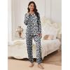 Ekouaer Pajamas Set for Women Soft Comfy Pjs Sets Long Sleeve Sleepwear Loungewear S-XXL(Grey Leopard)