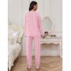 Ekouaer Pajamas Set for Women Soft Comfy Pjs Sets Long Sleeve Sleepwear Loungewear S-XXL(Moon Teddy)