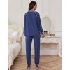 Ekouaer Pajamas Set for Women Soft Comfy Pjs Sets Long Sleeve Sleepwear Loungewear S-XXL(Navy)
