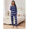 Ekouaer Pajamas Set for Women Soft Comfy Pjs Sets Long Sleeve Sleepwear Loungewear S-XXL(Navy Blue Christmas)