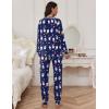 Ekouaer Pajamas Set for Women Soft Comfy Pjs Sets Long Sleeve Sleepwear Loungewear S-XXL(Navy Blue Christmas)