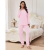 Ekouaer Pajamas Set for Women Soft Comfy Pjs Sets Long Sleeve Sleepwear Loungewear S-XXL(Pink)