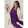 Ekouaer Pajamas Set for Women Soft Comfy Pjs Sets Long Sleeve Sleepwear Loungewear S-XXL(Purple)