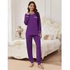 Ekouaer Pajamas Set for Women Soft Comfy Pjs Sets Long Sleeve Sleepwear Loungewear S-XXL(Purple)