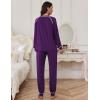 Ekouaer Pajamas Set for Women Soft Comfy Pjs Sets Long Sleeve Sleepwear Loungewear S-XXL(Purple)