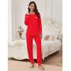 Ekouaer Pajamas Set for Women Soft Comfy Pjs Sets Long Sleeve Sleepwear Loungewear S-XXL(Red)