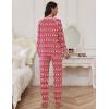 Ekouaer Pajamas Set for Women Soft Comfy Pjs Sets Long Sleeve Sleepwear Loungewear S-XXL(Red Teddy)