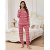 Ekouaer Pajamas Set for Women Soft Comfy Pjs Sets Long Sleeve Sleepwear Loungewear S-XXL(Red Teddy)