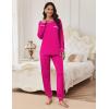 Ekouaer Pajamas Set for Women Soft Comfy Pjs Sets Long Sleeve Sleepwear Loungewear S-XXL(Rose Red)
