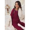 Ekouaer Pajamas Set for Women Soft Comfy Pjs Sets Long Sleeve Sleepwear Loungewear S-XXL(Wine Red)