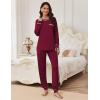 Ekouaer Pajamas Set for Women Soft Comfy Pjs Sets Long Sleeve Sleepwear Loungewear S-XXL(Wine Red)