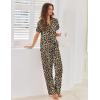 Ekouaer Pajamas for Women Set Button Up Sleepwear Cute Pjs Ruffle Sleeve Notch Collar Loungewear with Long Pants S-XXL(Brown Leopard)