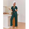 Ekouaer Pajamas for Women Set Button Up Sleepwear Cute Pjs Ruffle Sleeve Notch Collar Loungewear with Long Pants S-XXL(Emerald Green)