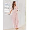 Ekouaer Pajamas for Women Set Button Up Sleepwear Cute Pjs Ruffle Sleeve Notch Collar Loungewear with Long Pants S-XXL(Light Pink)