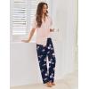 Ekouaer Pajamas for Women Set Button Up Sleepwear Cute Pjs Ruffle Sleeve Notch Collar Loungewear with Long Pants S-XXL(Pink Floral)