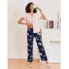 Ekouaer Pajamas for Women Set Button Up Sleepwear Cute Pjs Ruffle Sleeve Notch Collar Loungewear with Long Pants S-XXL(Pink Floral)