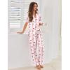 Ekouaer Pajamas for Women Set Button Up Sleepwear Cute Pjs Ruffle Sleeve Notch Collar Loungewear with Long Pants S-XXL(Pink Striped Bow Teddy)