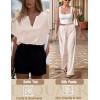 Ekouaer Satin Pajama Set Womens Silk Short Sleeve V Neck Shirt with Long Pant Soft Loungewear Pjs Set(Champagne)