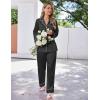 Ekouaer Satin Pajama Set for Women Silky Sleepwear Long Sleeve Top and Pants Button Down Pjs Lounge Set(Black)