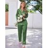 Ekouaer Satin Pajama Set for Women Silky Sleepwear Long Sleeve Top and Pants Button Down Pjs Lounge Set(Bright Green)