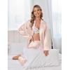 Ekouaer Satin Pajama Set for Women Silky Sleepwear Long Sleeve Top and Pants Button Down Pjs Lounge Set(Champagne)