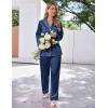 Ekouaer Satin Pajama Set for Women Silky Sleepwear Long Sleeve Top and Pants Button Down Pjs Lounge Set(Navy Blue)