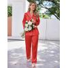 Ekouaer Satin Pajama Set for Women Silky Sleepwear Long Sleeve Top and Pants Button Down Pjs Lounge Set(Red)