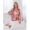 Ekouaer Satin Pajama Set for Women Silky Sleepwear Long Sleeve Top and Pants Button Down Pjs Lounge Set(Rose Red Books)