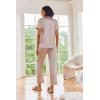 Ekouaer Satin Pajamas Set Women Short Sleeve Sleepwear Soft Button Down Loungewear Pjs Set(Black/Champagne)