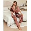 Ekouaer Silk Satin Pajamas Set Women Short Sleeve Pj Sets Button Down Sleepwear 2 Piece Soft Loungewear S-XXL(Caramel)