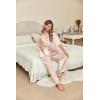 Ekouaer Silk Satin Pajamas Set Women Short Sleeve Pj Sets Button Down Sleepwear 2 Piece Soft Loungewear S-XXL(Champagne)