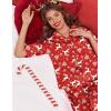 Ekouaer Silk Satin Pajamas Set Women Short Sleeve Pj Sets Button Down Sleepwear 2 Piece Soft Loungewear S-XXL(Christmas Elk)