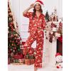 Ekouaer Silk Satin Pajamas Set Women Short Sleeve Pj Sets Button Down Sleepwear 2 Piece Soft Loungewear S-XXL(Christmas Elk)