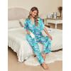 Ekouaer Silk Satin Pajamas Set Women Short Sleeve Pj Sets Button Down Sleepwear 2 Piece Soft Loungewear S-XXL(Flamingo)