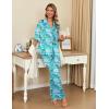 Ekouaer Silk Satin Pajamas Set Women Short Sleeve Pj Sets Button Down Sleepwear 2 Piece Soft Loungewear S-XXL(Flamingo)