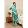 Ekouaer Silk Satin Pajamas Set Women Short Sleeve Pj Sets Button Down Sleepwear 2 Piece Soft Loungewear S-XXL(Green Fairy)