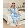 Ekouaer Silk Satin Pajamas Set Women Short Sleeve Pj Sets Button Down Sleepwear 2 Piece Soft Loungewear S-XXL(Light Blue)