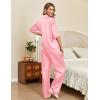 Ekouaer Silk Satin Pajamas Set Women Short Sleeve Pj Sets Button Down Sleepwear 2 Piece Soft Loungewear S-XXL(Light Pink)