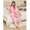 Ekouaer Silk Satin Pajamas Set Women Short Sleeve Pj Sets Button Down Sleepwear 2 Piece Soft Loungewear S-XXL(Light Pink)