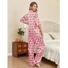 Ekouaer Silk Satin Pajamas Set Women Short Sleeve Pj Sets Button Down Sleepwear 2 Piece Soft Loungewear S-XXL(Pink Cheetah)