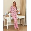 Ekouaer Silk Satin Pajamas Set Women Short Sleeve Pj Sets Button Down Sleepwear 2 Piece Soft Loungewear S-XXL(Pink Cheetah)